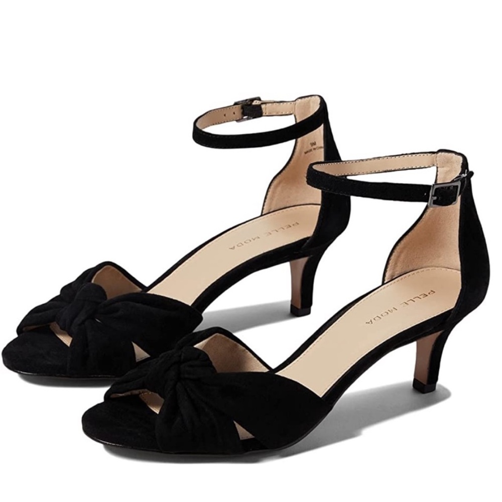 Elegant Black Women's Sandals Pelle mods leather upper